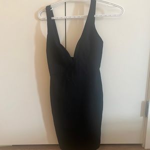 Lulu's Black V-Neck Mini Dress